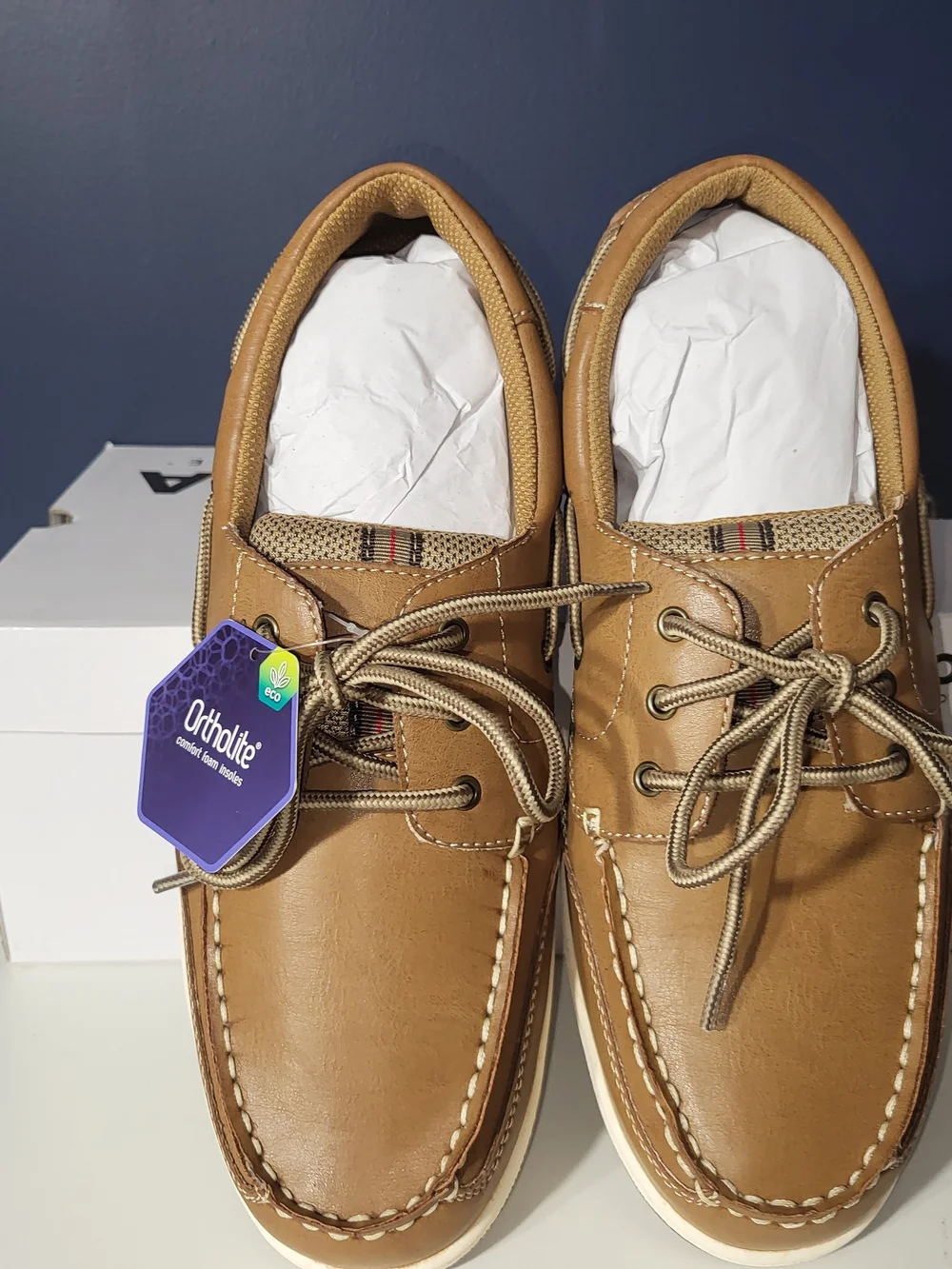 Sonoma Men's Size 11 Darcey Tan Lace-Up Boat Shoes